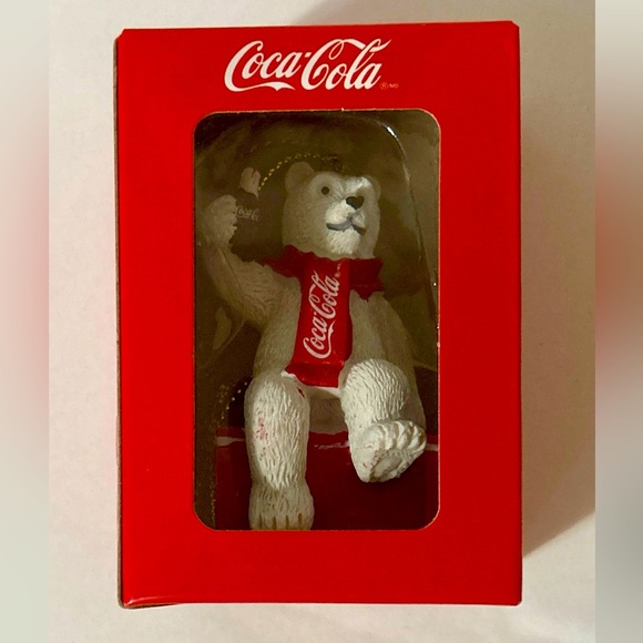 Coca Cola Polar Bear Christmas Ornament Decorations In Box - Picture 4 of 5